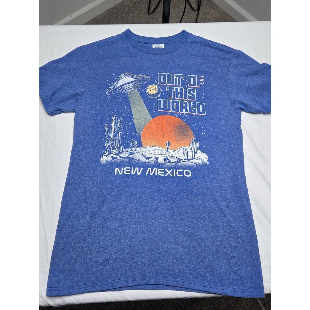 Delta Pro Weight New Mexico T Shirt UFO Alien Out Of This World Blue Mens S